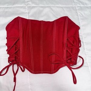 Red Corset Tube Top